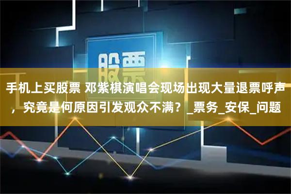 手机上买股票 邓紫棋演唱会现场出现大量退票呼声，究竟是何原因引发观众不满？_票务_安保_问题
